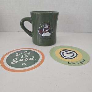 Life Is Good Snowman Mug & Stickers
